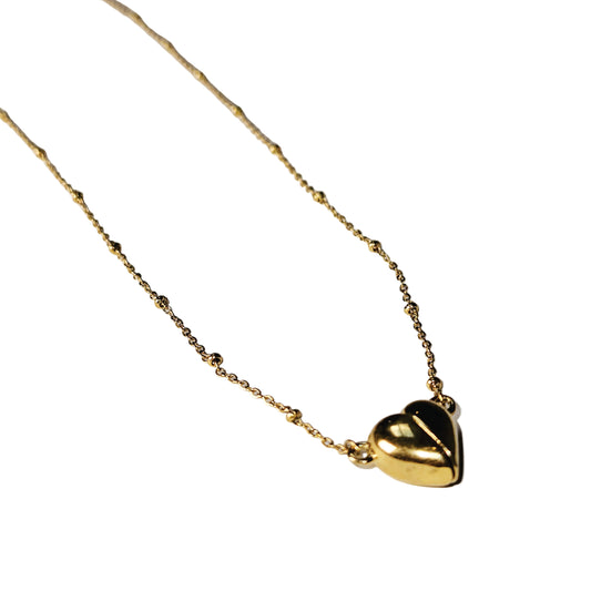 ABNA Gold: Together Forever Beaded Necklace – Magnetic Mini Heart Pendant