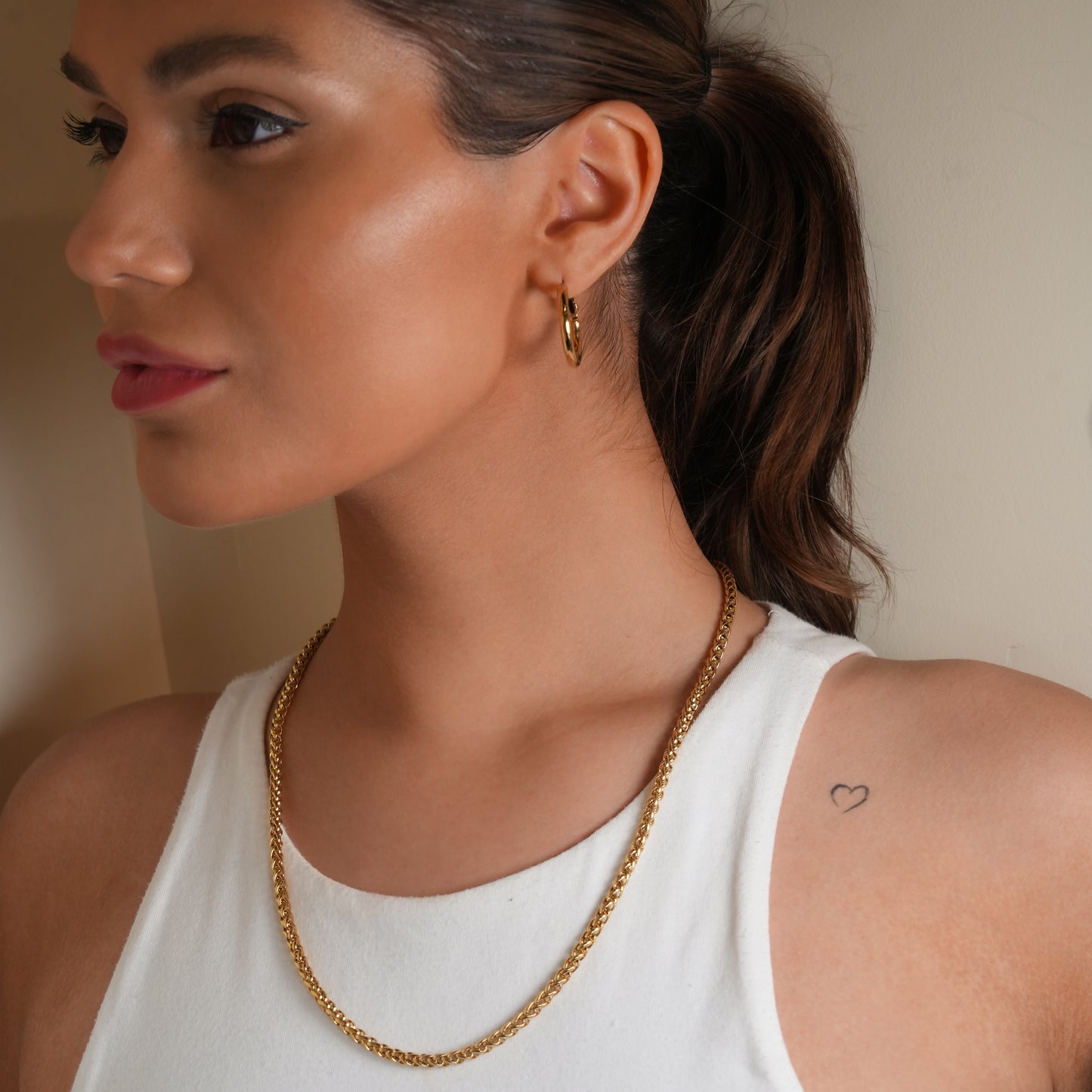 Style ACTON 9759: Mid Width Byzantine Chain Necklace.