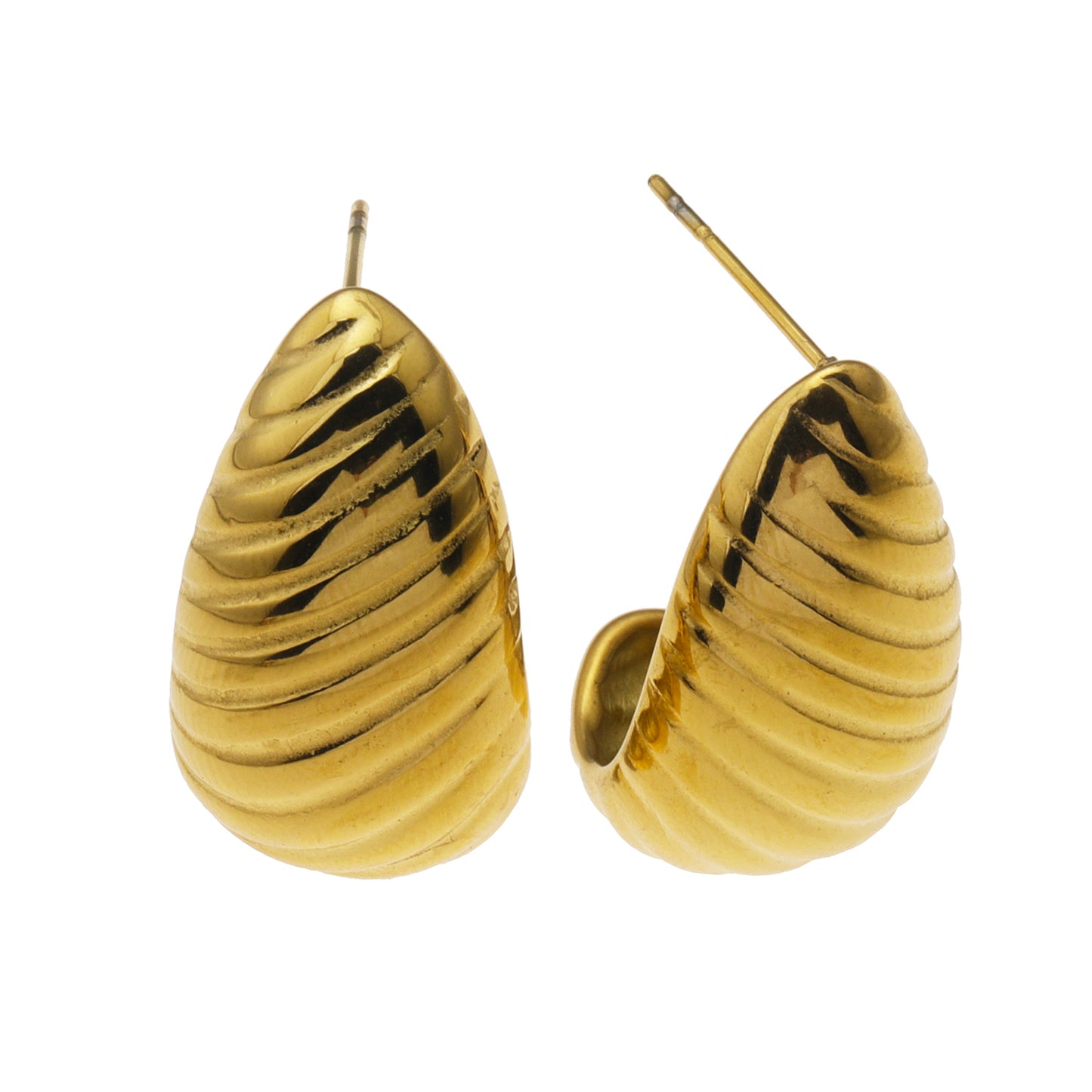 hackneynine | hackney-nine | Style ADIRANA 09234: Teardrop Beauty - Textured Lines Stud Earrings.