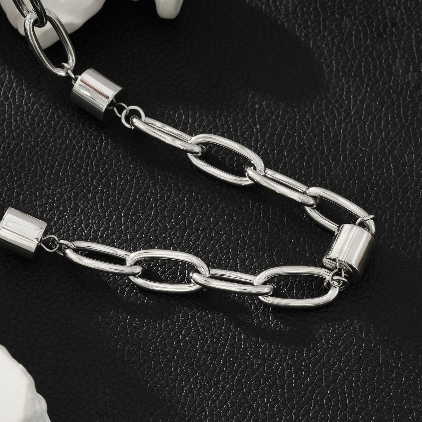 AKELLO SILVER (White Gold): Silver Power Chain for Men