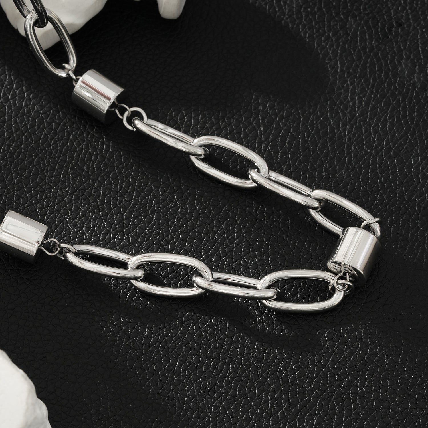 AKELLO SILVER (White Gold): Silver Power Chain for Men