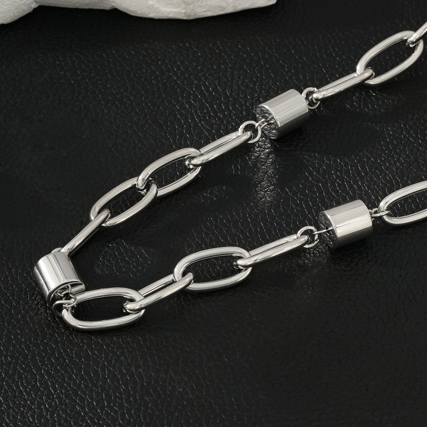 AKELLO SILVER (White Gold): Silver Power Chain for Men