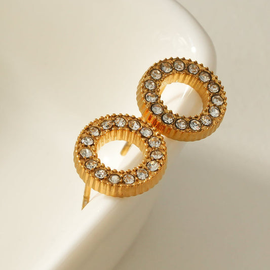 AMATOLE Gold: Radiant Circle Mini Stud Earrings