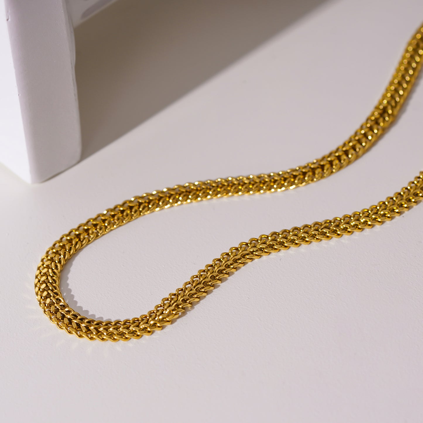 Style ANIMA 1557: Intricate Wide Width Singular Twin Chain Necklace.