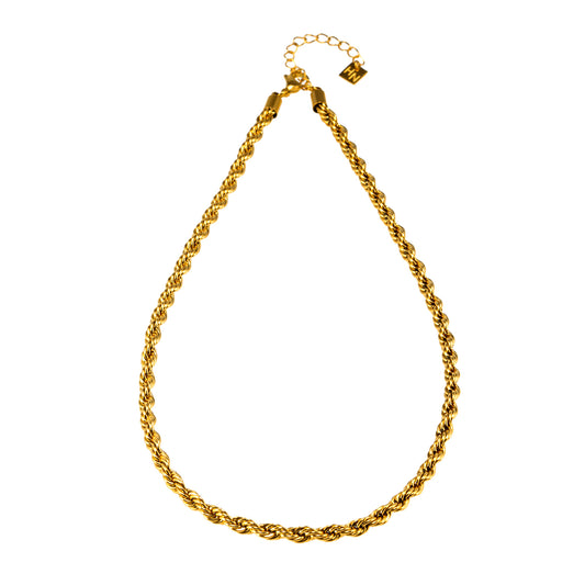 ARKELEY Gold: Chunky Rope Chain Textured Necklace