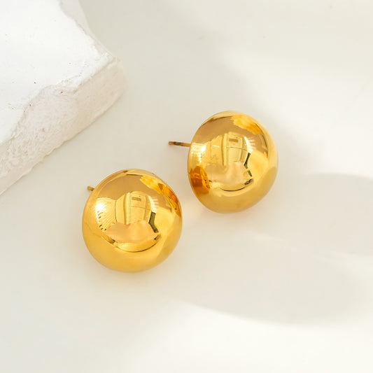 AUGUSTA Gold: Contemporary Spherical Stud Earrings