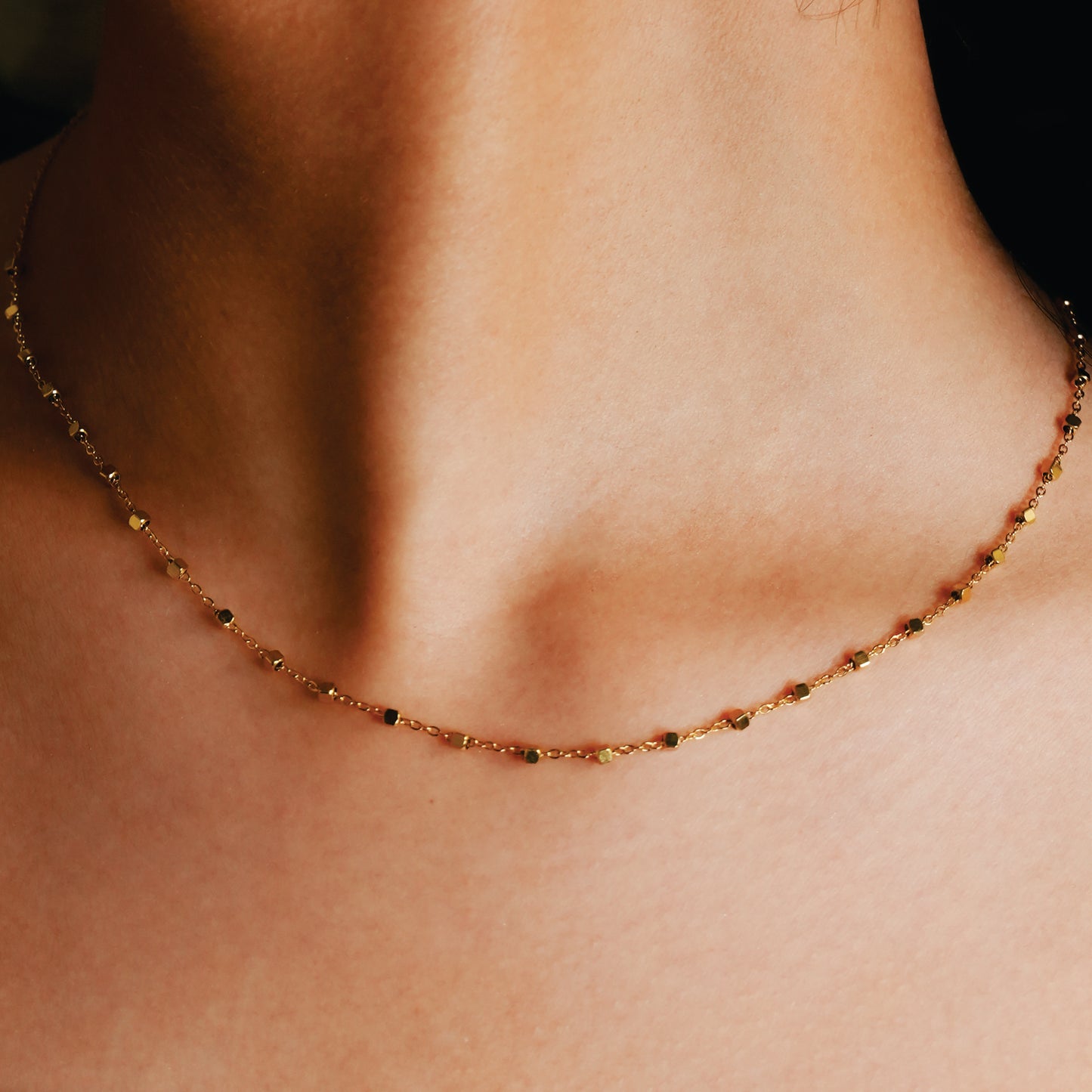 Style: AUREOLE 8743: Essential Daily Chain with Delicate Square Beads