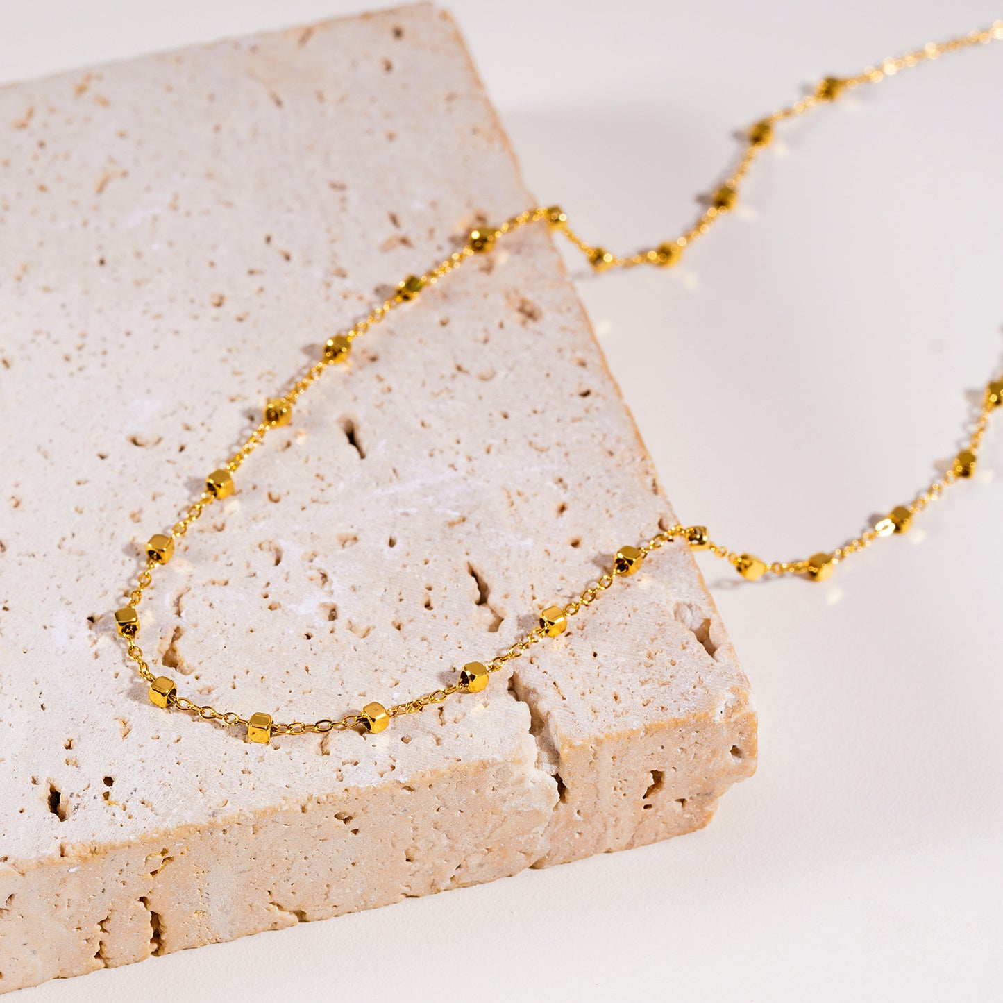 Style: AUREOLE 8743: Essential Daily Chain with Delicate Square Beads