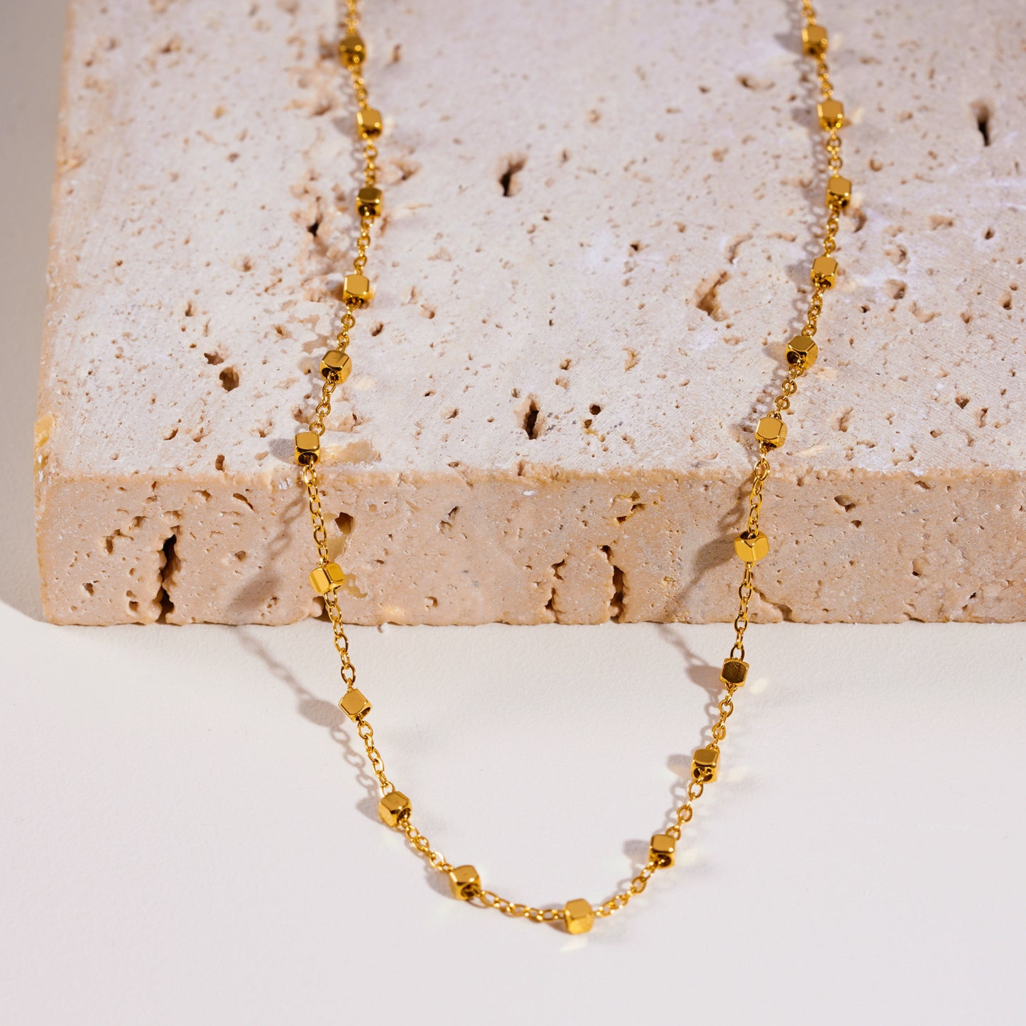 Style: AUREOLE 8743: Essential Daily Chain with Delicate Square Beads