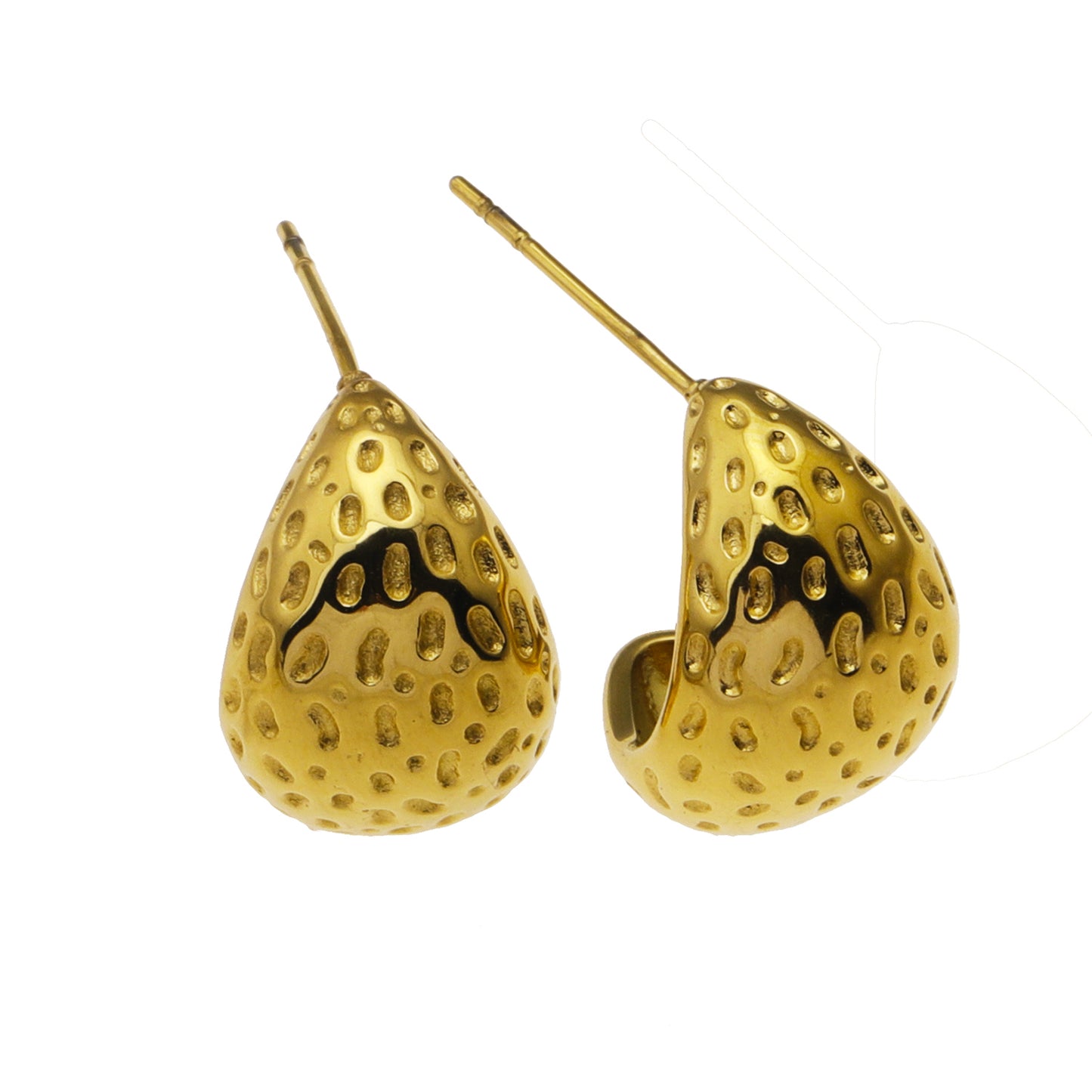 hackney-nine | hackneynine | Style AVERSA 09500: Hammered Texture Tear Drop Stud Earrings