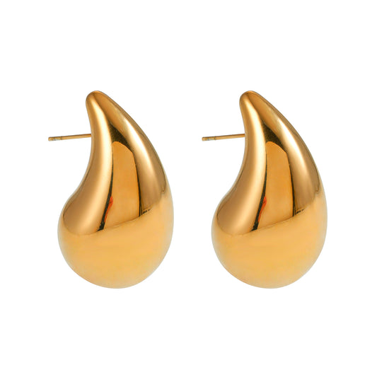 AVONTUR Gold: Statement Tear Drop Stud Earrings