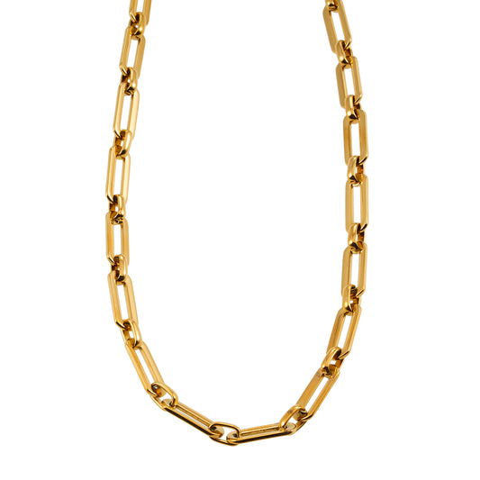 Style CANNES: Delicate Statement Paper-Clip Chain Necklace