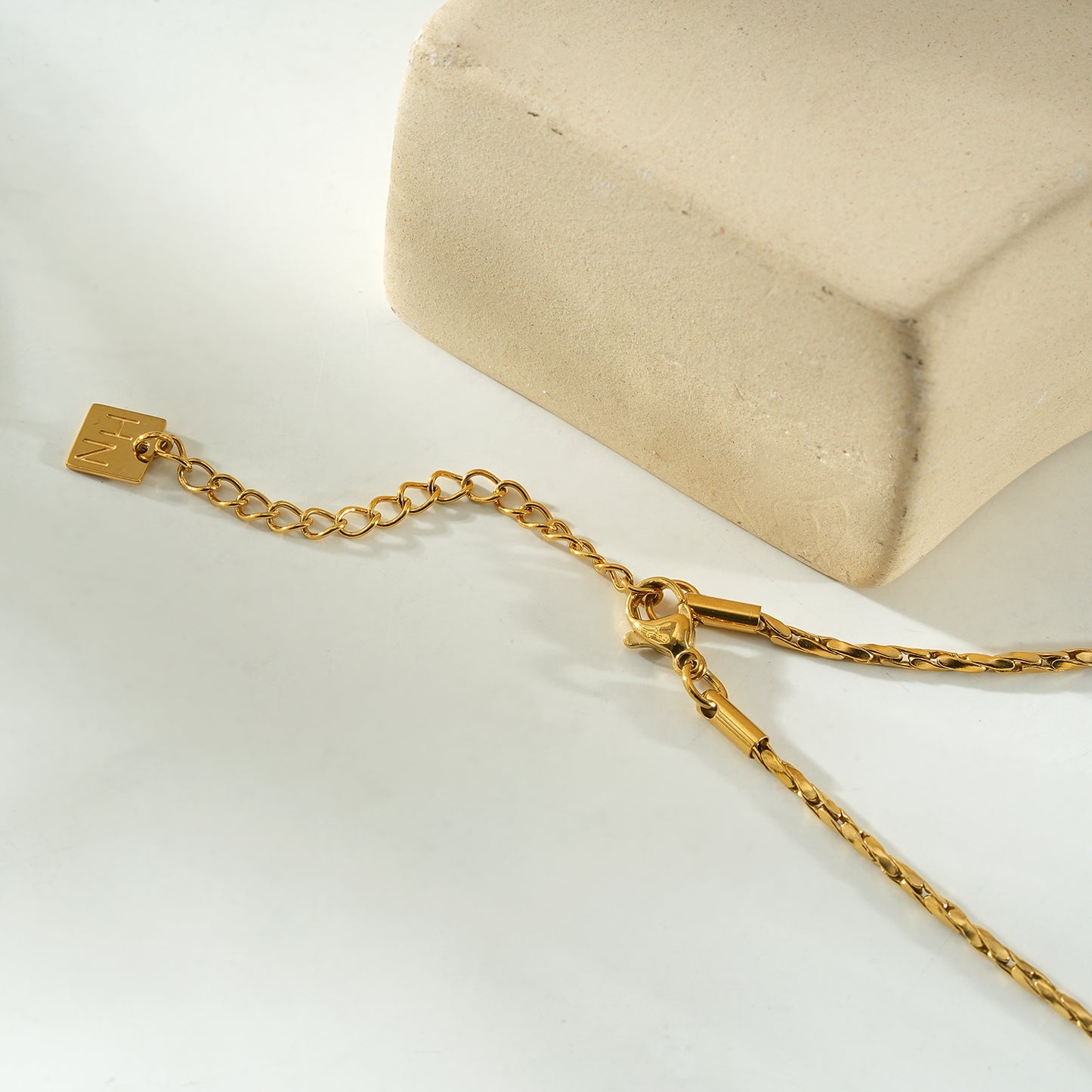 AVANA Gold: Textured Leaf-Link Chain Necklace
