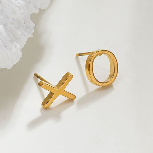 OX Gold: Hugs & Sparkle Stud Earrings