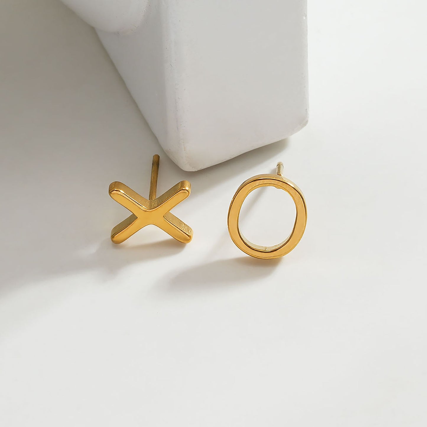 OX Gold: Hugs & Sparkle Stud Earrings