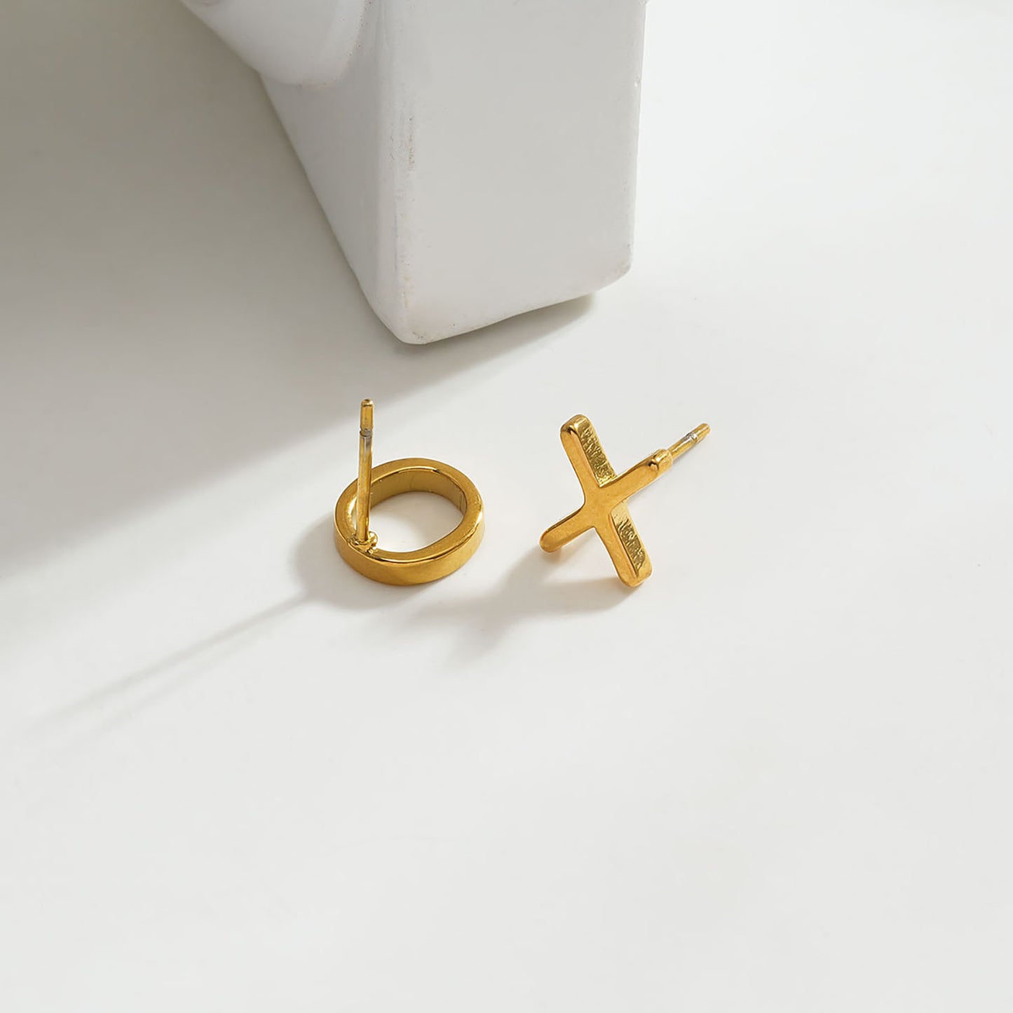 OX Gold: Hugs & Sparkle Stud Earrings