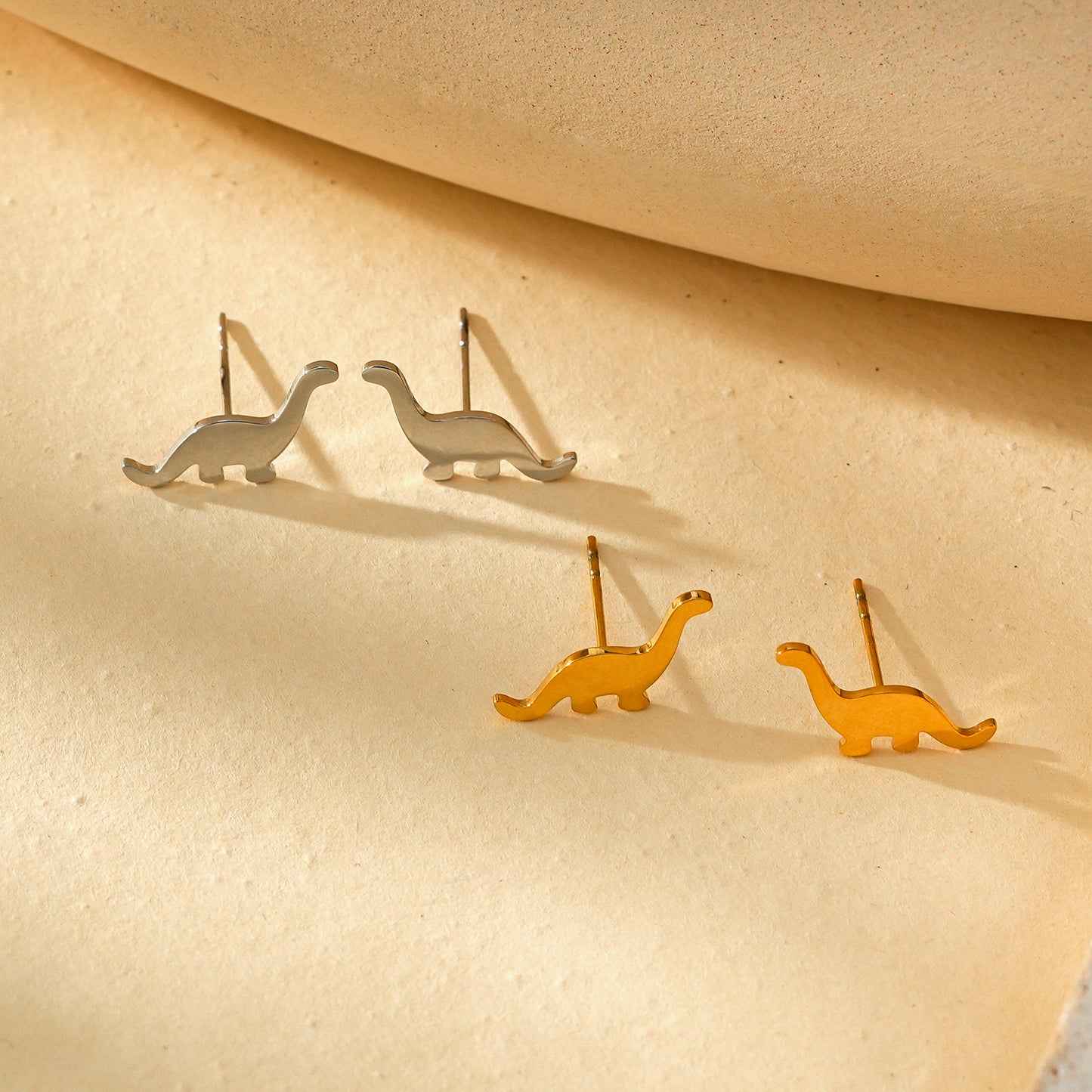 Style DINO: Dinosaur Stud Earrings in Silver