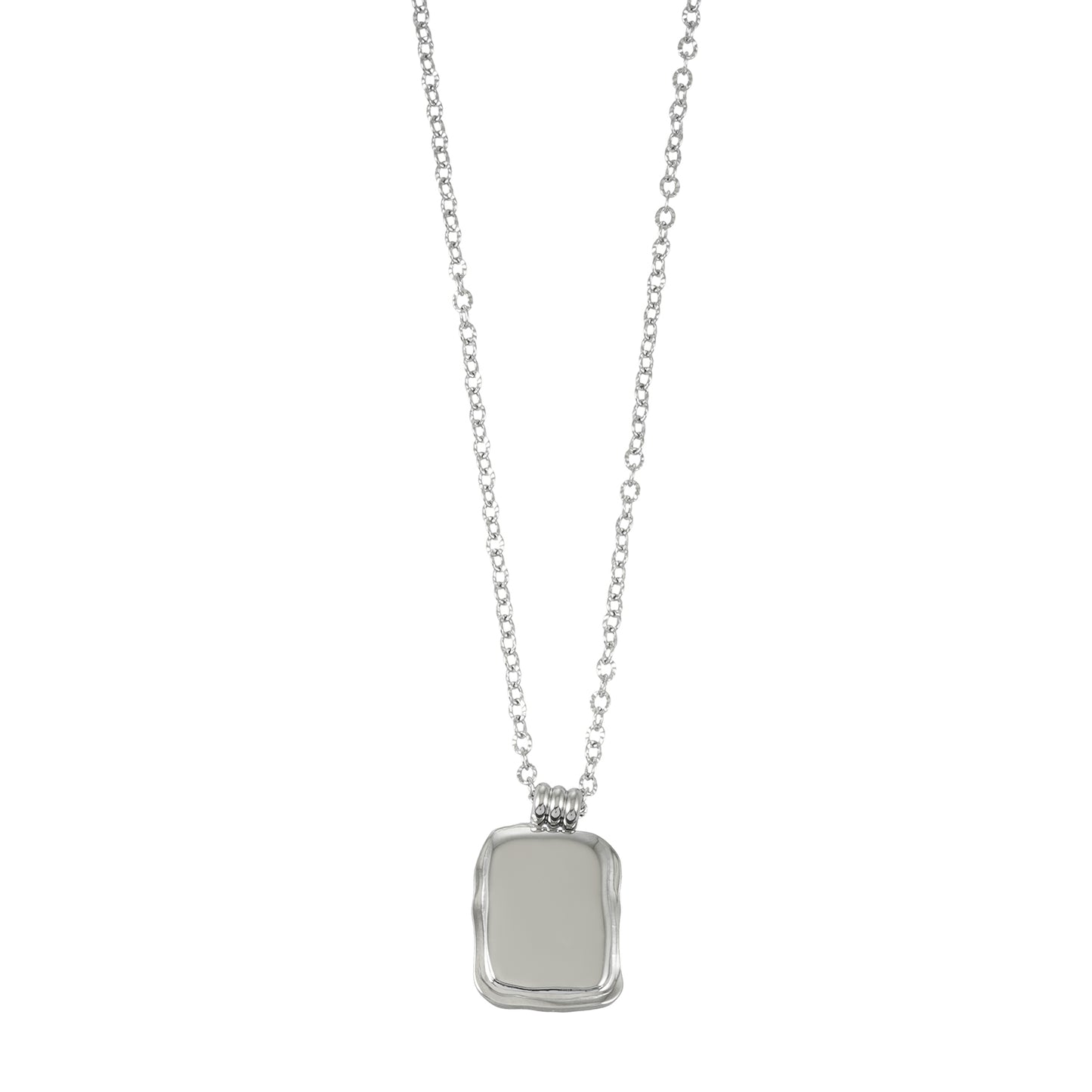 MAUI Silver: Vintage-Inspired Rectangle Shell Pendant Chain Necklace