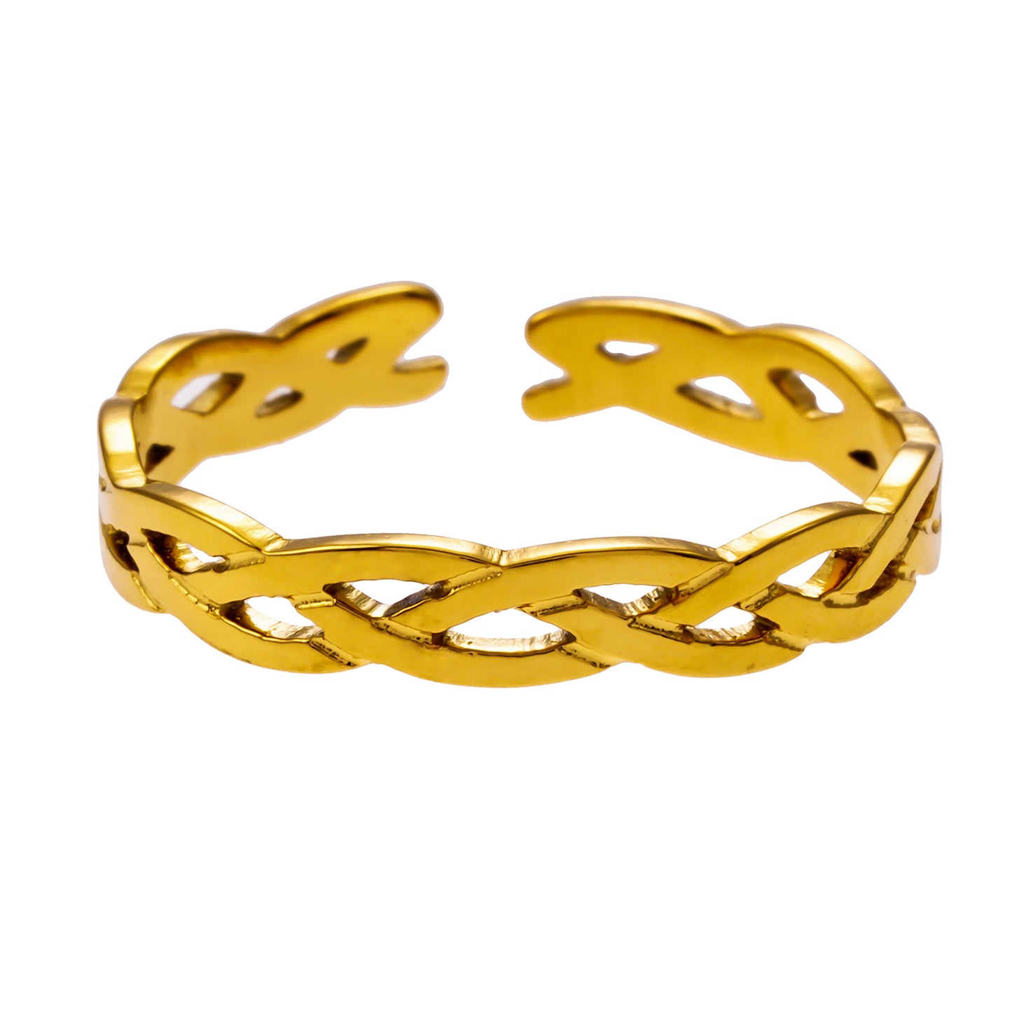 Style ELIOTT 1080: Cross Over Weave Pattern Band Ring.