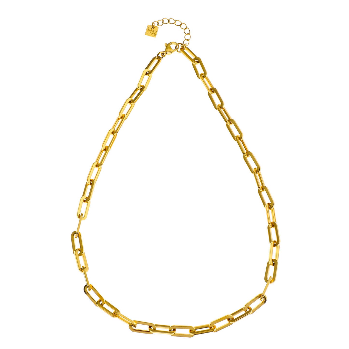 BAYSWATER 18": Contemporary Paper Clip Gold Chain Necklace