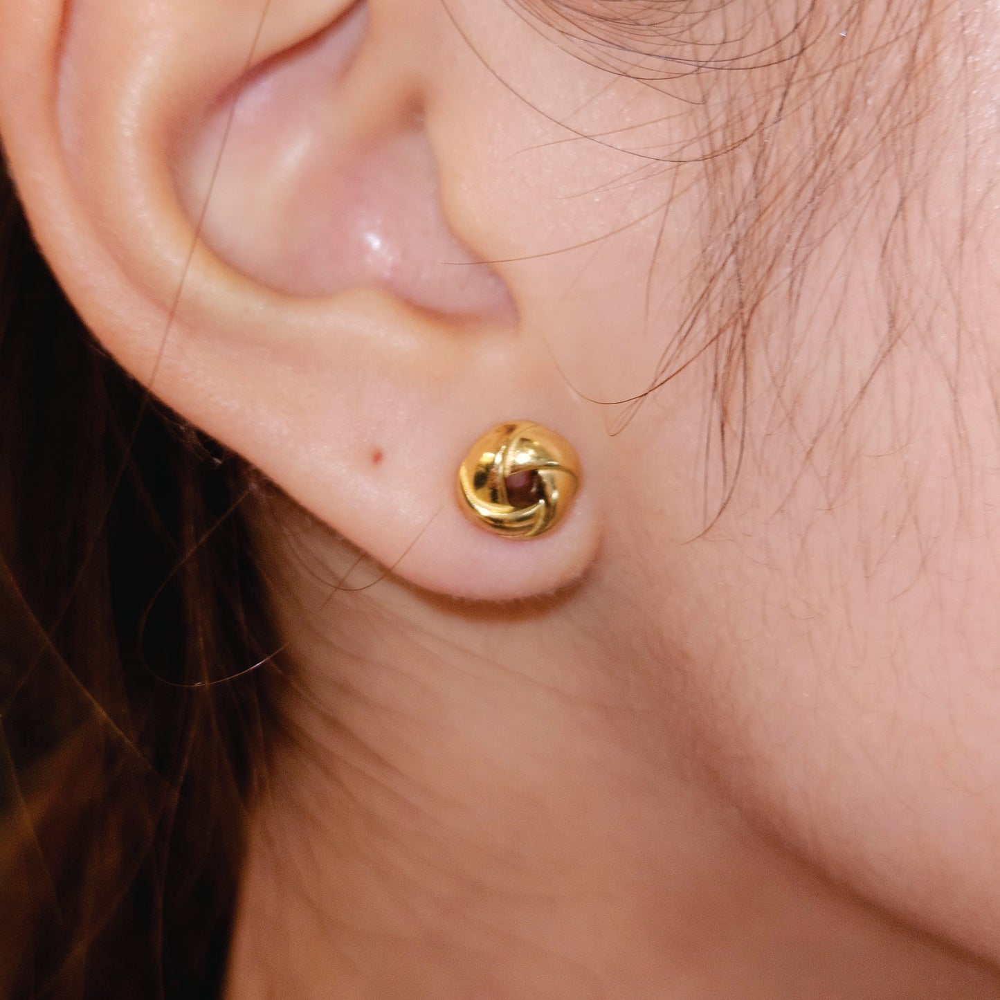 JATANI (Small) Gold: Love Knot Stud Earrings – Timeless Symbol of Eternal Love & Elegant Jewelry Gift