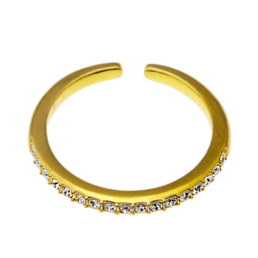 hackney-nine | hackneynine | Style JOCASTA 64533: Adjustable Zirconia-Embedded Minimalist Classic Ring.