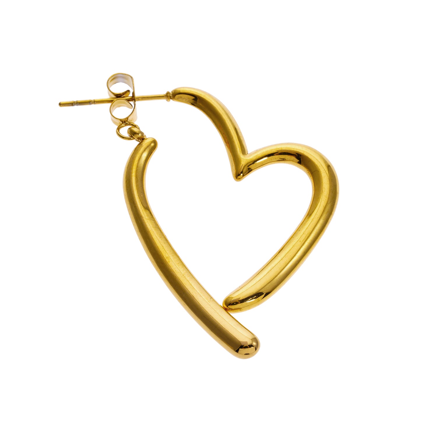 Style MOMOKA 0187: Abstract Heart Shaped Detachable Hoop Earrings.