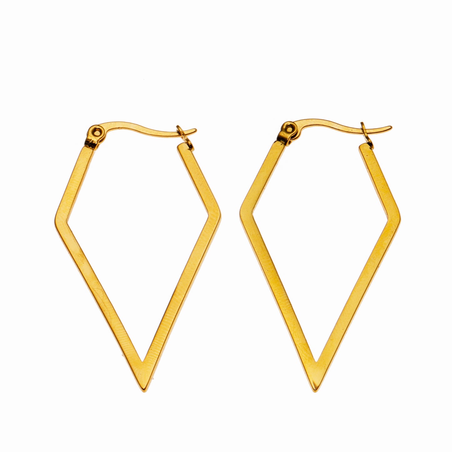 BRONTE: Diamond Shaped Sleek Contemporary Hoop Earrings