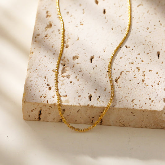 JOSEPHA Mini Textured Dainty Gold Chain