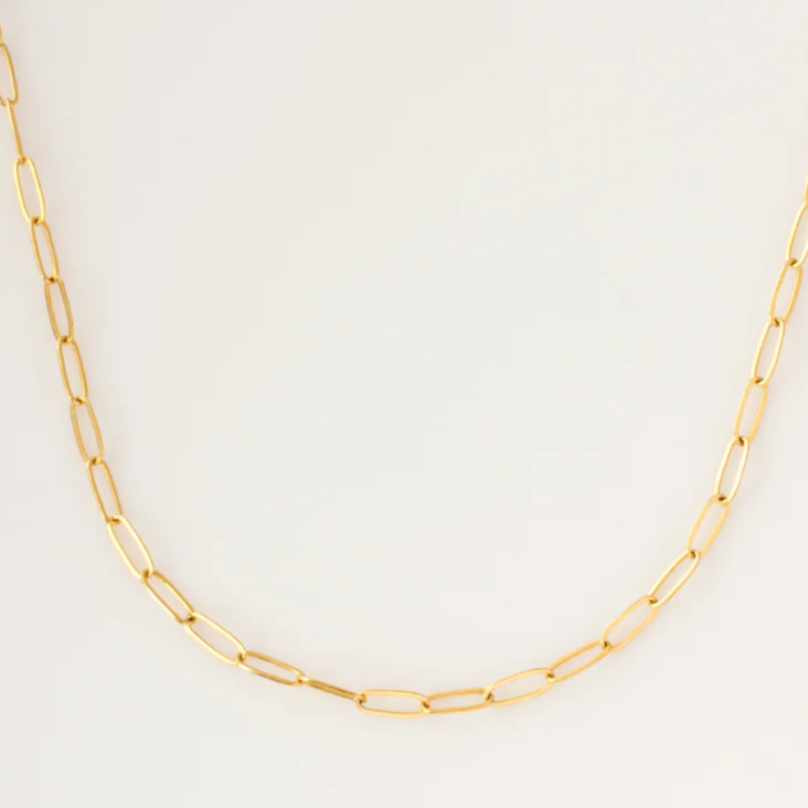 PENINA Gold: MINI PAPERCLIP CHAIN NECKLACE