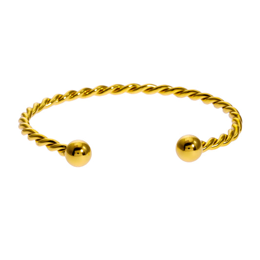 Style SAFIYA 2585: Twisted Elegance - Adjustable Rope Bracelet with Ball Bead Accents.