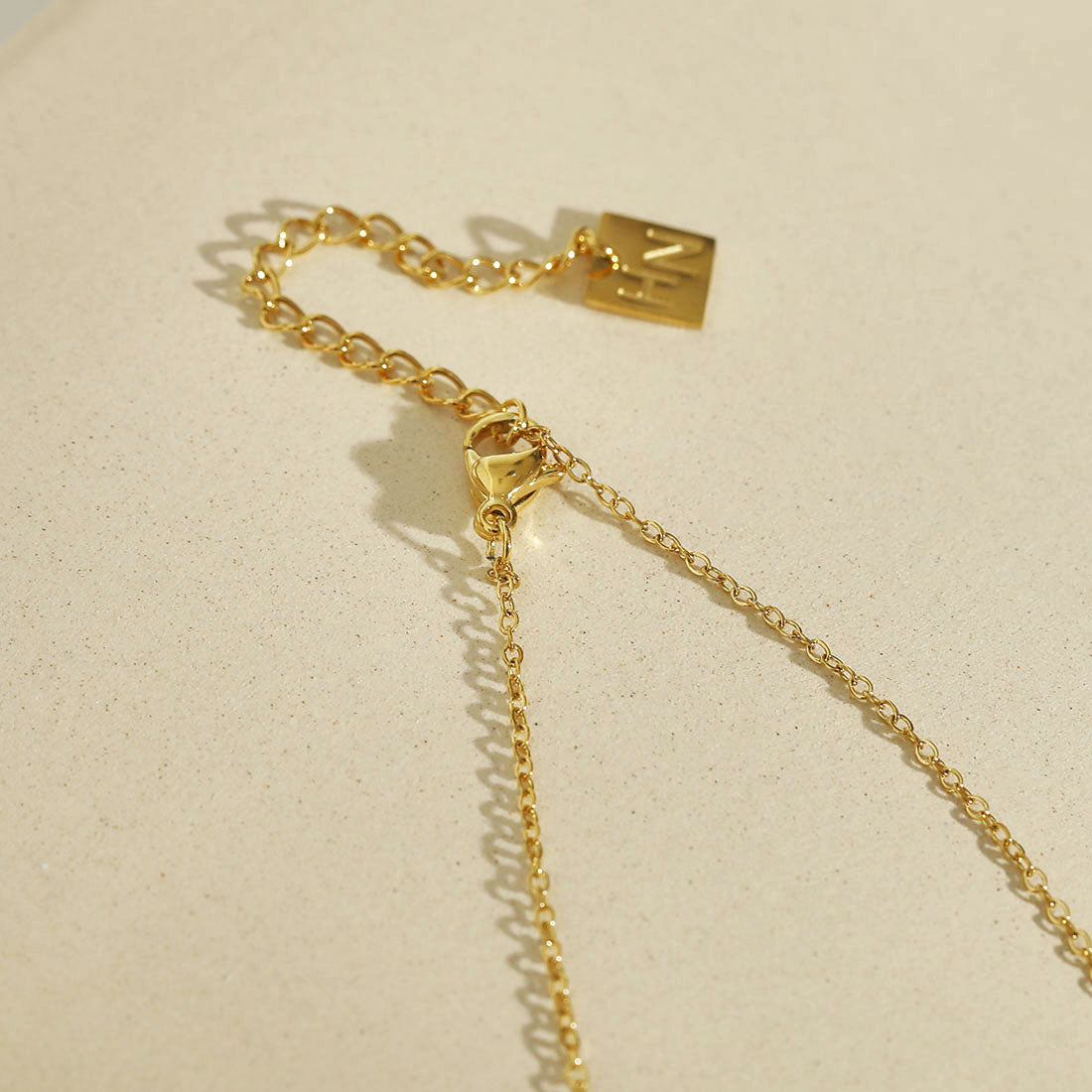 EMERSYN Gold: Minimalist Metal & Shell Circle Pendant Necklace