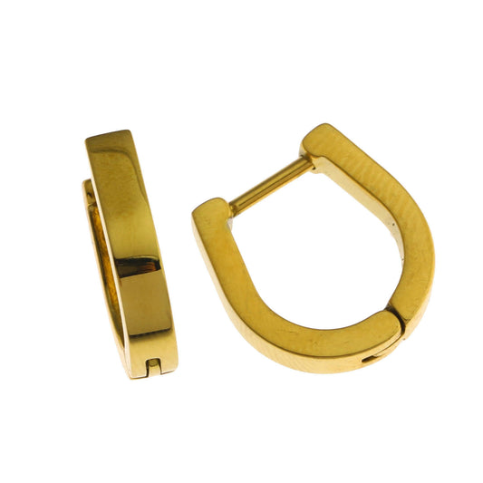 Style: CADEO 122238 'Lucky' Horse-Shoe Shaped Contemporary Hoop Earrings.