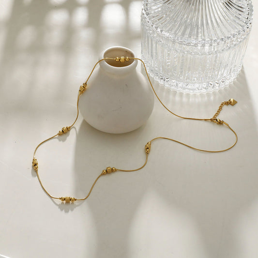 Style: PAULINA 202206 Delicate Beaded Chain Necklace.