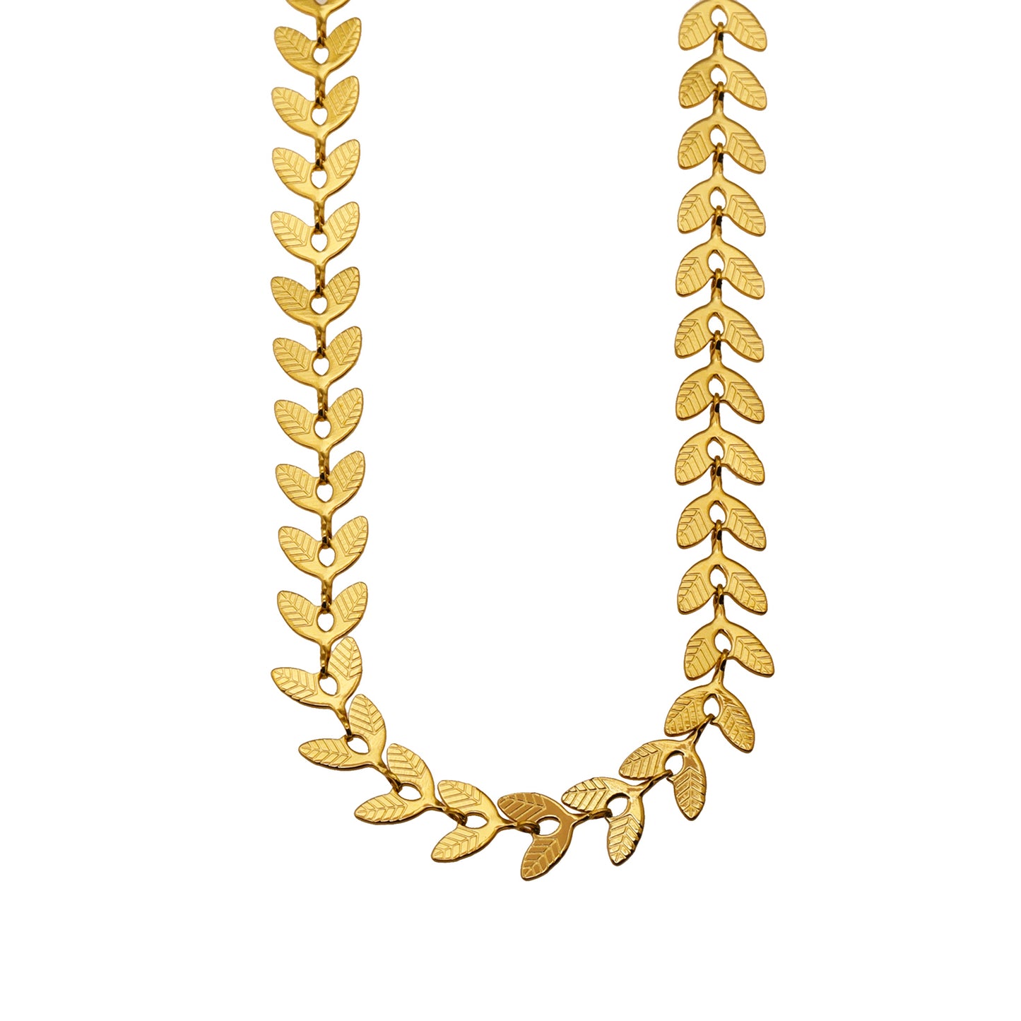 hackney-nine | hackney-nine-jewellery | hackneynine | Style ALALA 95766: Botanical Beauty Embossed Leaf Necklace.