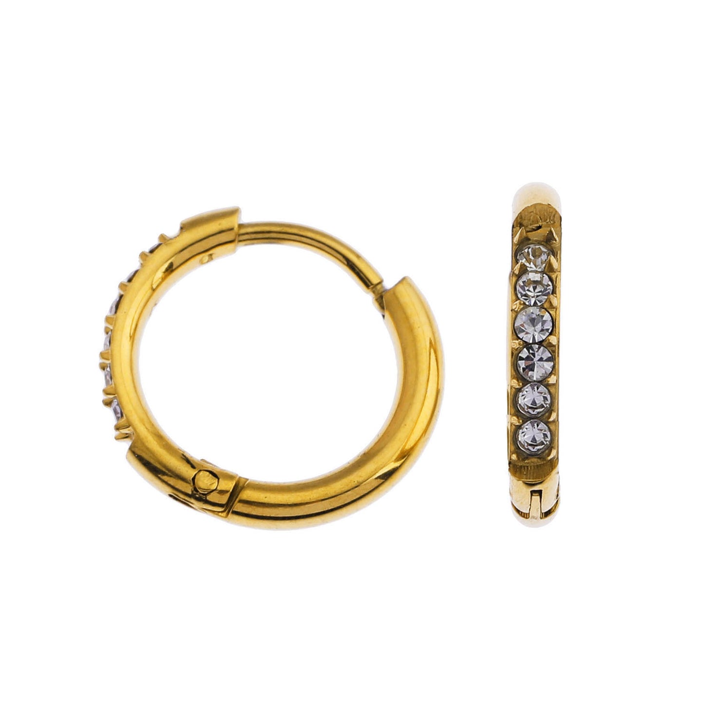Style ALASTRANA 221138: Classic Mini Hoops embedded with Zirconia Gemstones.