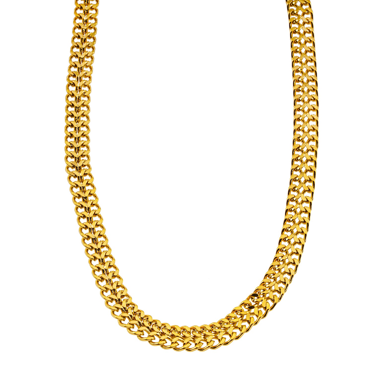 Style ANIMA 1557: Intricate Wide Width Singular Twin Chain Necklace.