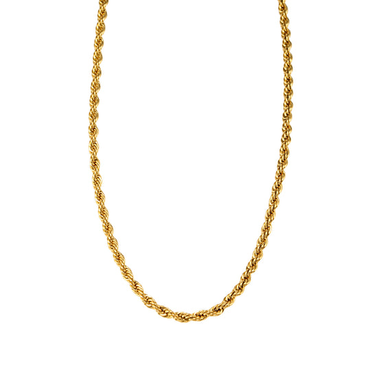 Style BALHAM 7678: Rope Chain Textured Gold Necklace