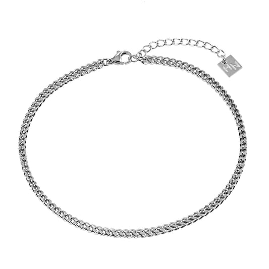 Style BILLIE LG 8832S: Cuban Link Chain Silver Bracelet.