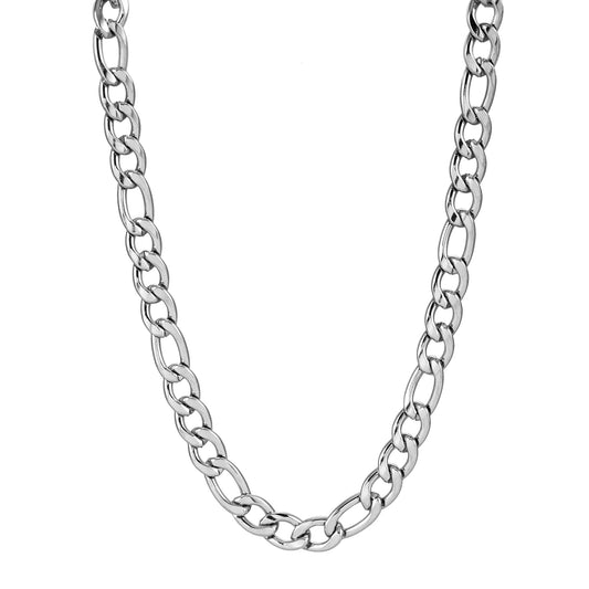 Style BROMLEY 6138: Cuban-Link Statement Chain Necklace in Silver.