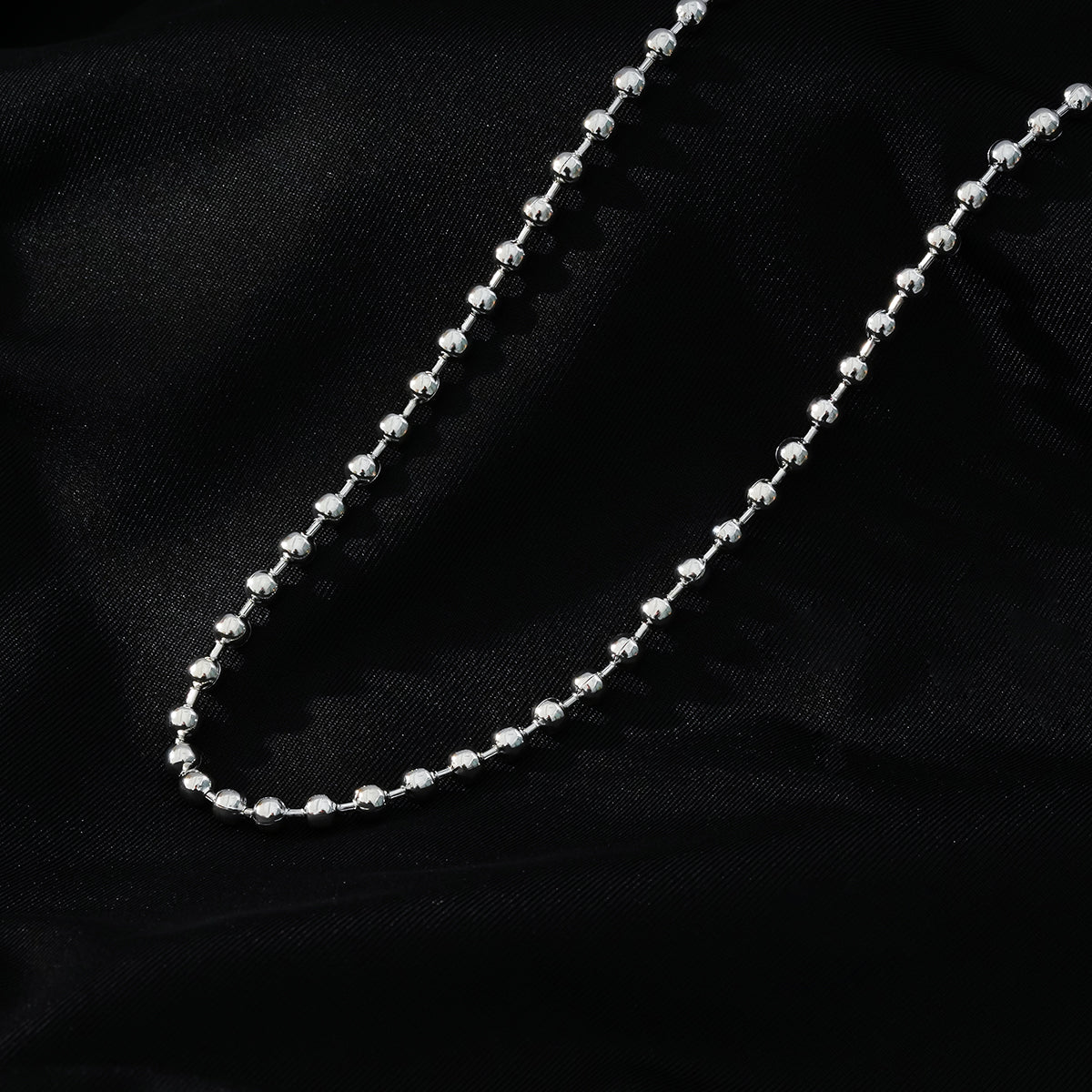 BROXLOV Silver (White Gold): Ball-Chain Daily Wear Chain Necklace