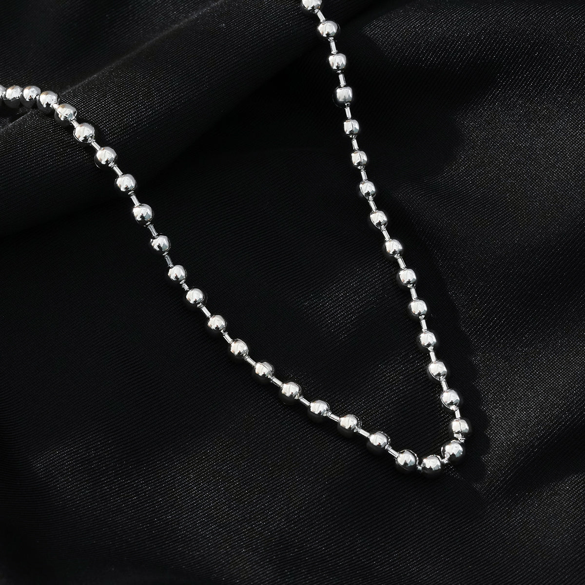 BROXLOV Silver (White Gold): Ball-Chain Daily Wear Chain Necklace
