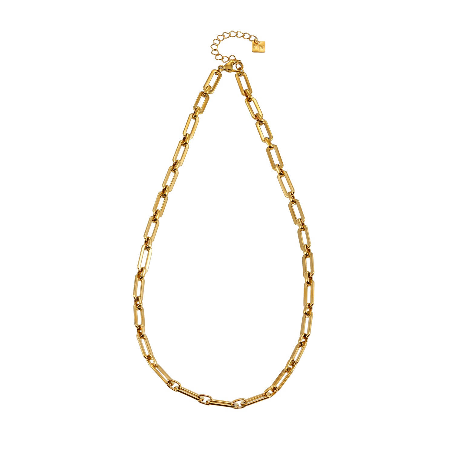 Style CANNES: Delicate Statement Paper-Clip Chain Necklace
