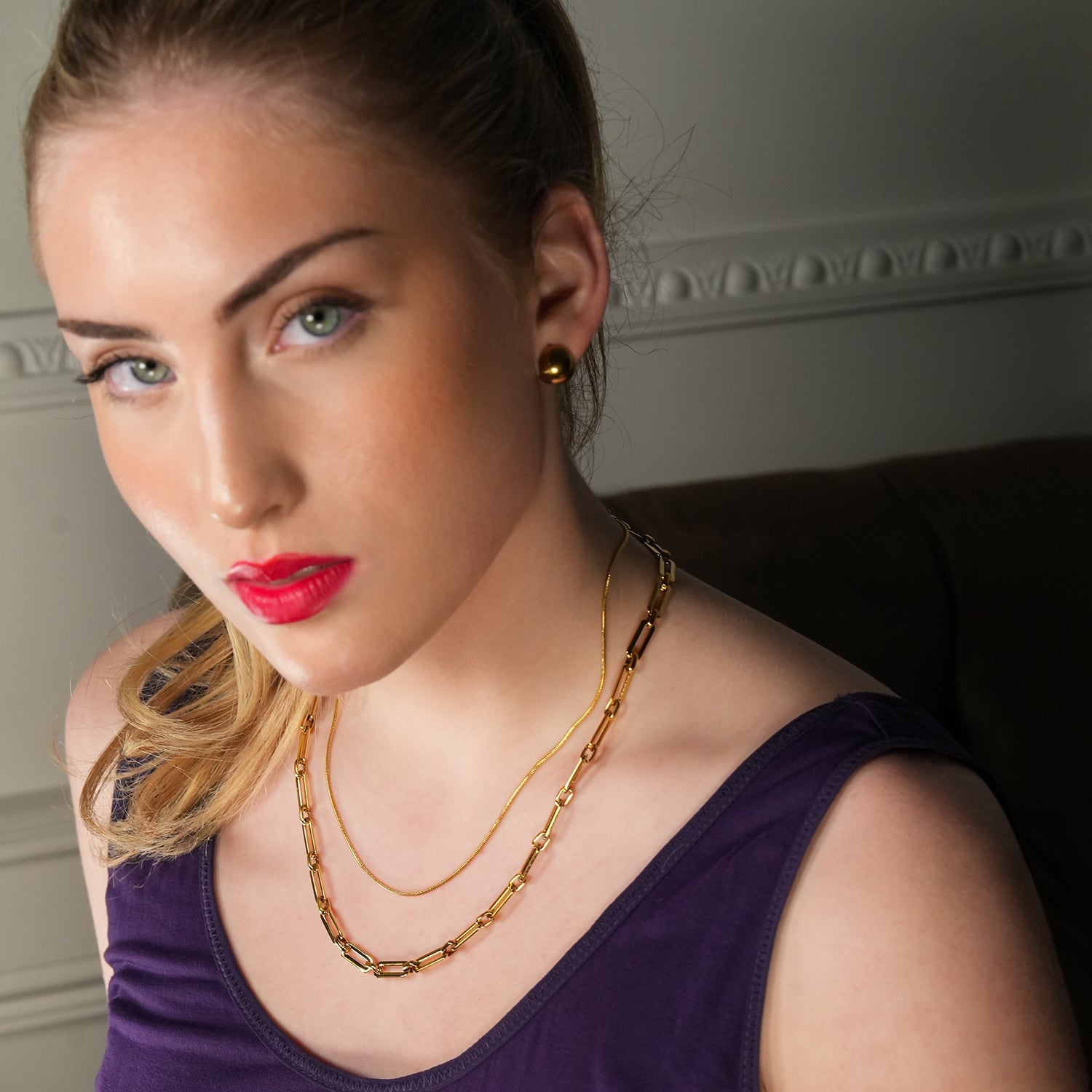 Style CANNES: Delicate Statement Paper-Clip Chain Necklace