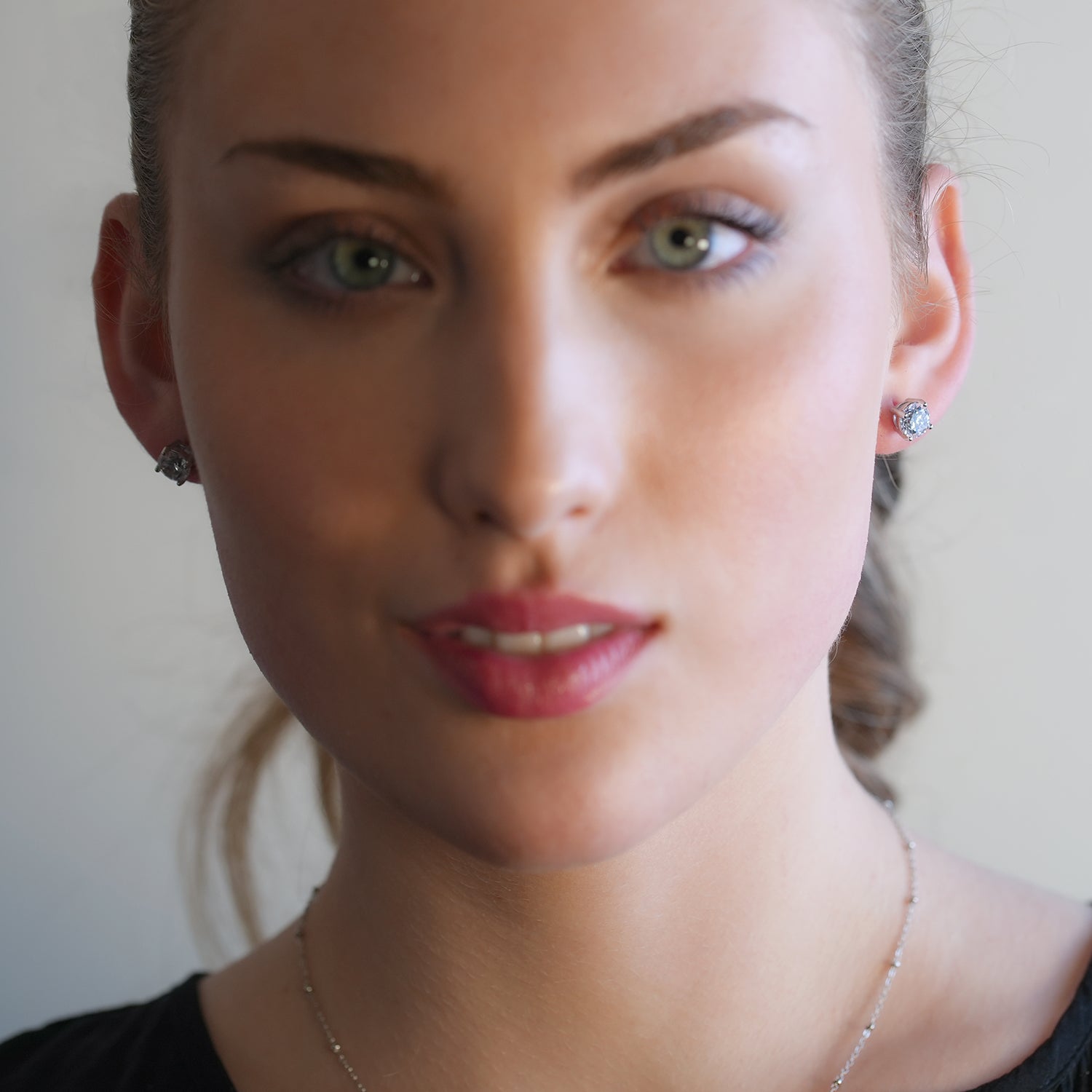 CODI Silver Toned White Gold: Moissanite (Diamond Alternative) Essential Daily Studs