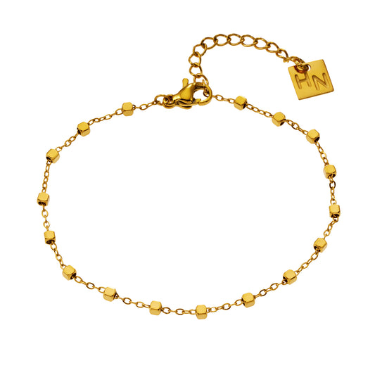 Style: DEMELZA: Essential Daily Bracelet with Delicate Square Beads.