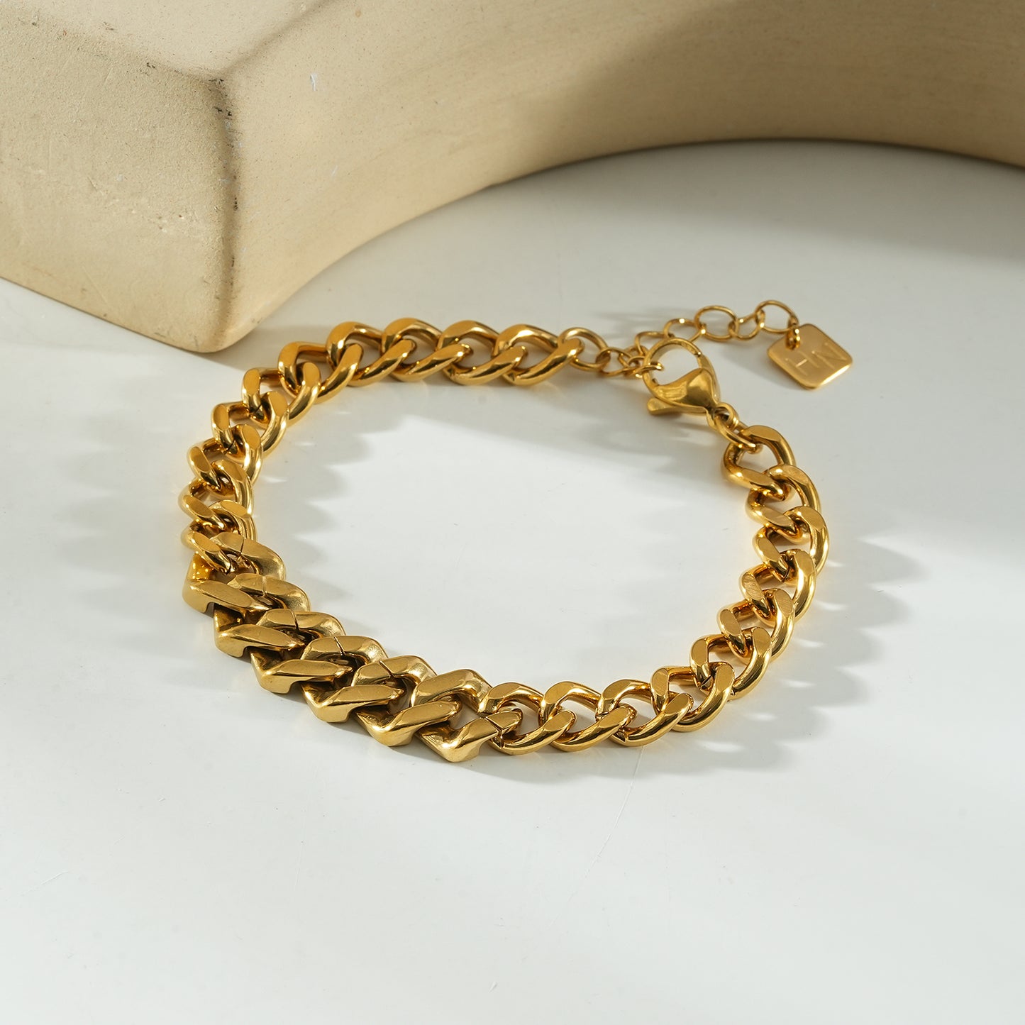 DOBBIO Gold: Pavé Cuban Link Bracelet – Luxe Statement Chain