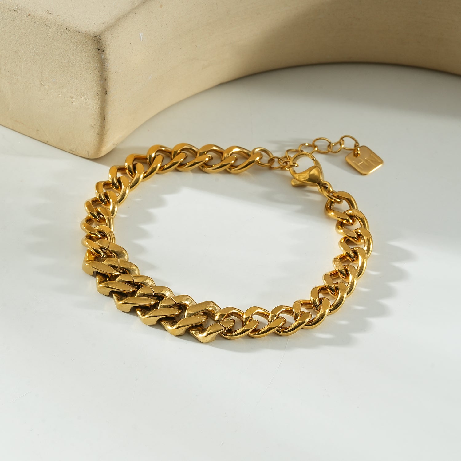 DOBBIO Gold: Pavé Cuban Link Bracelet – Luxe Statement Chain
