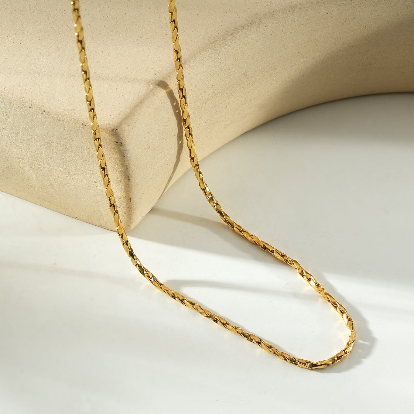 AVANA Gold: Textured Leaf-Link Chain Necklace