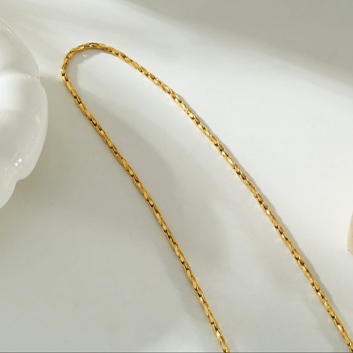 AVANA Gold: Textured Leaf-Link Chain Necklace